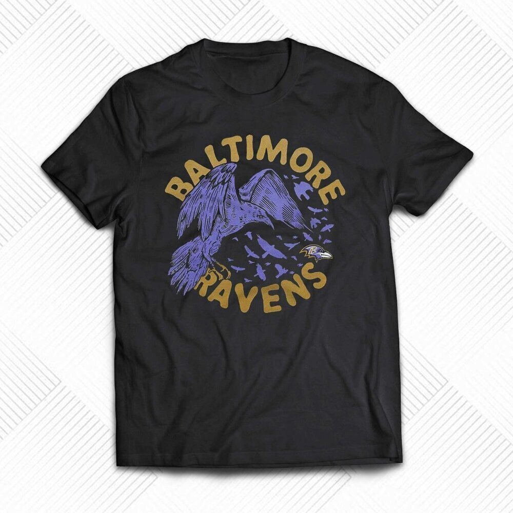 Baltimore Ravens The Raven Football Fan Mascot Team Graphic Support Tee 152